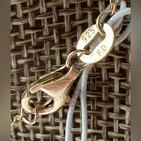 Blue Sage Sterling Silver 925 14K Gold Plated Crystal Cross Necklace NWT - Picture 7 of 14